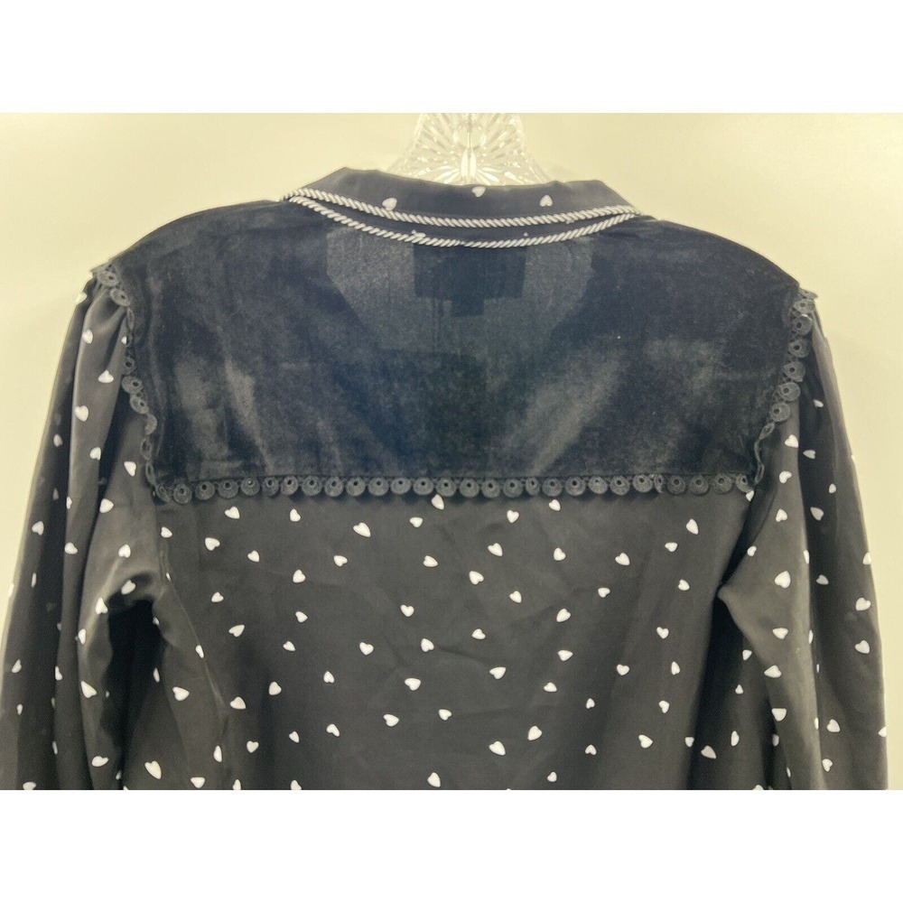 The Shirt Rochelle Behrens Women’s Long Sleeve Black Hearts Grale Shirt S NWT - Picture 11 of 11